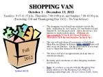 Shopping Van Service Schedule and Guidelines for Fall 2012 - slide 1