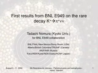 First results from BNL E949 on the rare decay K + ? p + nn