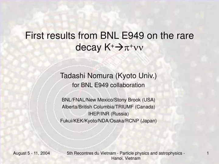 first results from bnl e949 on the rare decay k p nn