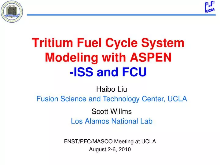 tritium fuel cycle system modeling with aspen iss and fcu