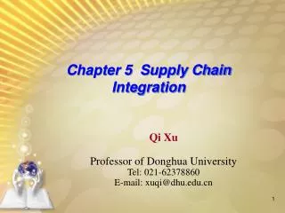 Chapter 5 Supply Chain Integration