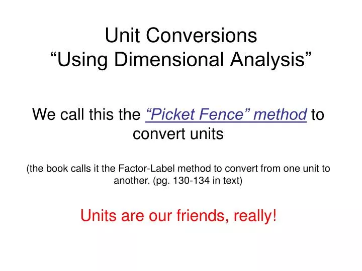 unit conversions using dimensional analysis