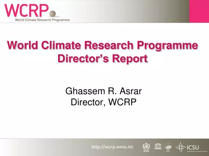 world climate research programme director s report