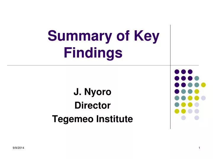 summary of key findings