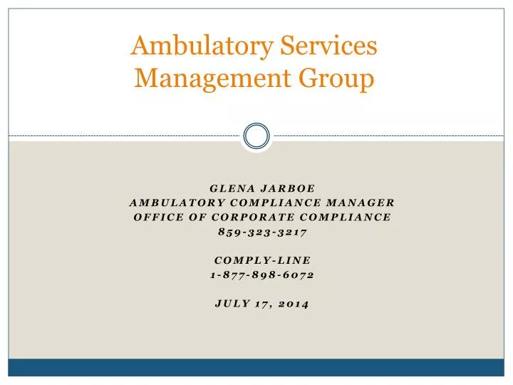 ambulatory services management group