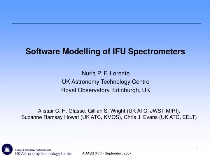 software modelling of ifu spectrometers