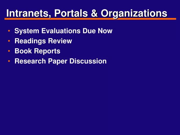 intranets portals organizations