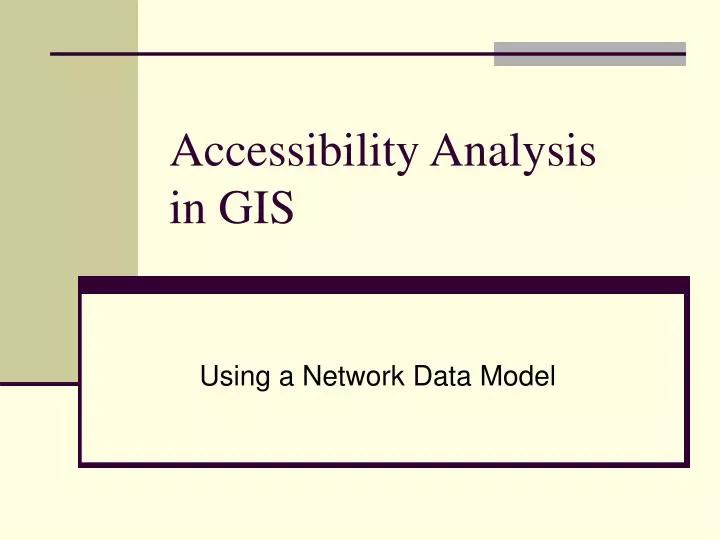 accessibility analysis in gis