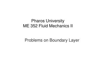 Pharos University ME 352 Fluid Mechanics II