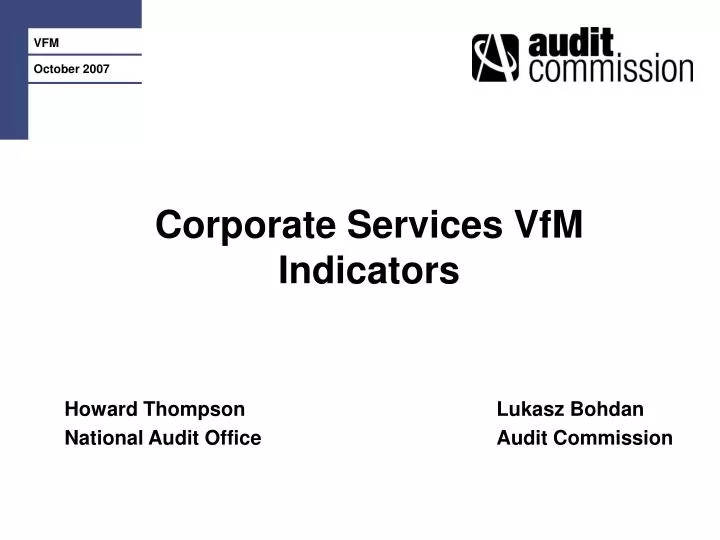 corporate services vfm indicators