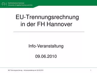 eu trennungsrechnung in der fh hannover