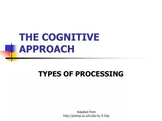 THE COGNITIVE APPROACH