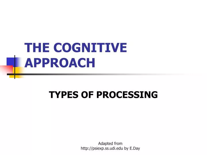 the cognitive approach