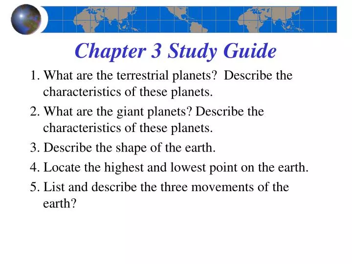 chapter 3 study guide