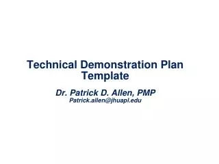 Technical Demonstration Plan Template