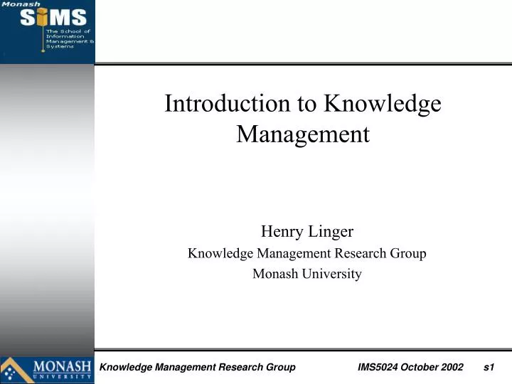 introduction to knowledge management