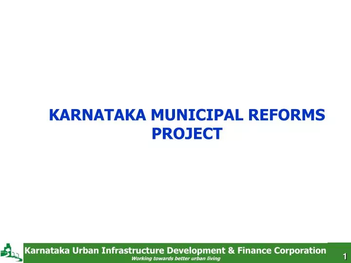 karnataka municipal reforms project