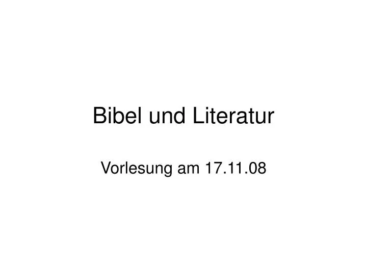bibel und literatur