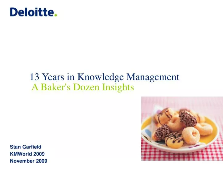 13 years in knowledge management a baker s dozen insights