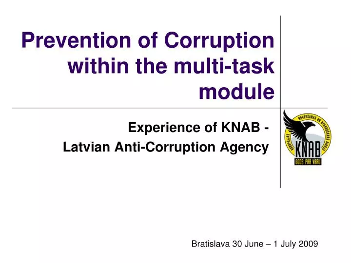 prevention of corruption within the multi task module