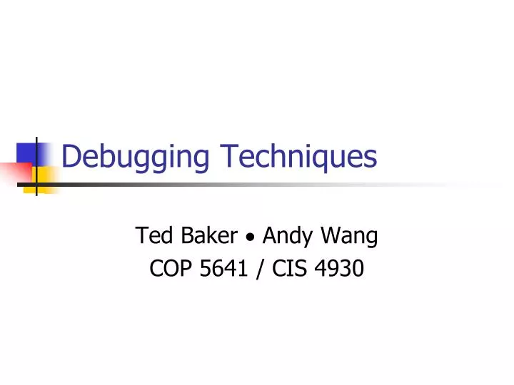 debugging techniques