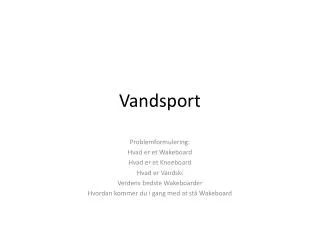 vandsport