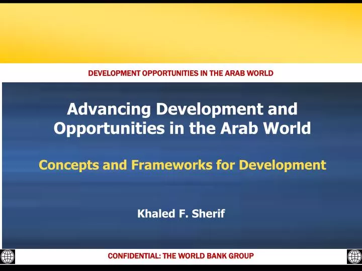 advancing development and opportunities in the arab world concepts and frameworks for development