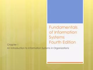 Fundamentals of Information Systems Fourth Edition