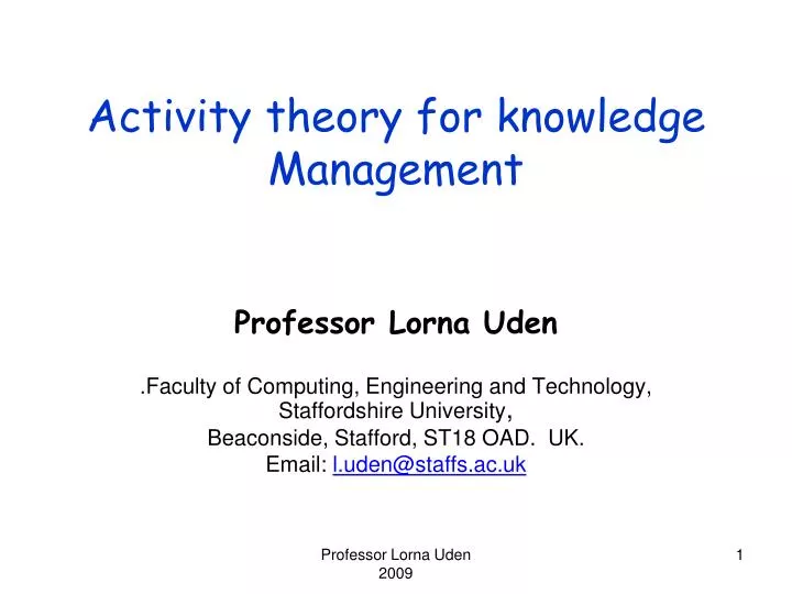 activity theory for knowledge management