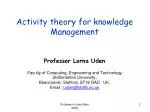 Activity theory for knowledge Management - slide 1