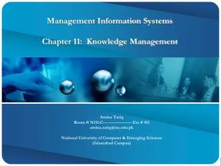 Management Information Systems Chapter 11: Knowledge Management