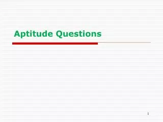 Aptitude Questions