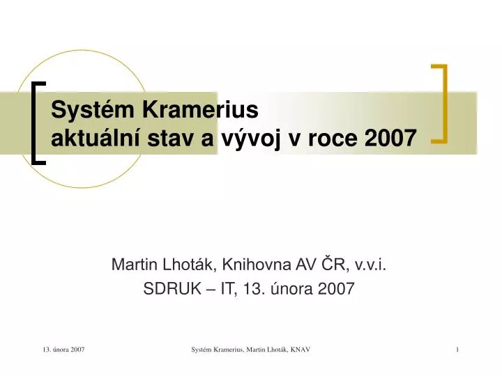 martin lhot k knihovna av r v v i sdruk it 13 nora 2007