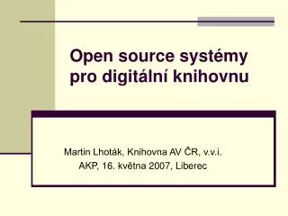 open source syst my pro digit ln knihovnu