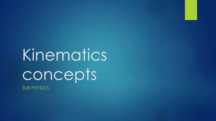 kinematics concepts