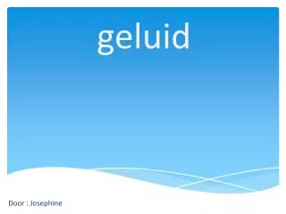 geluid
