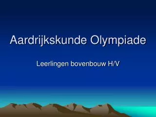 aardrijkskunde olympiade