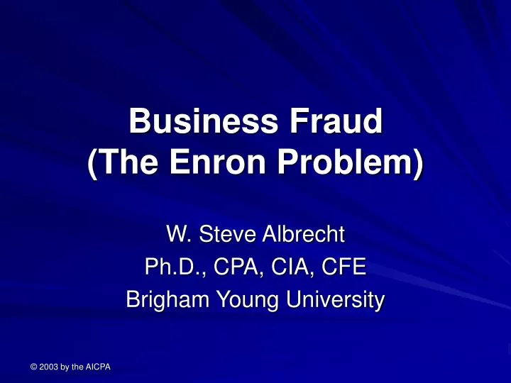 business fraud the enron problem