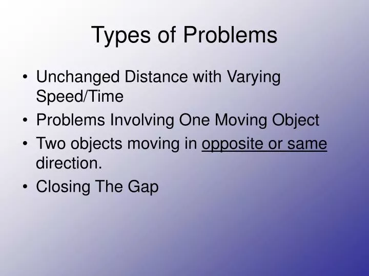 types of problems