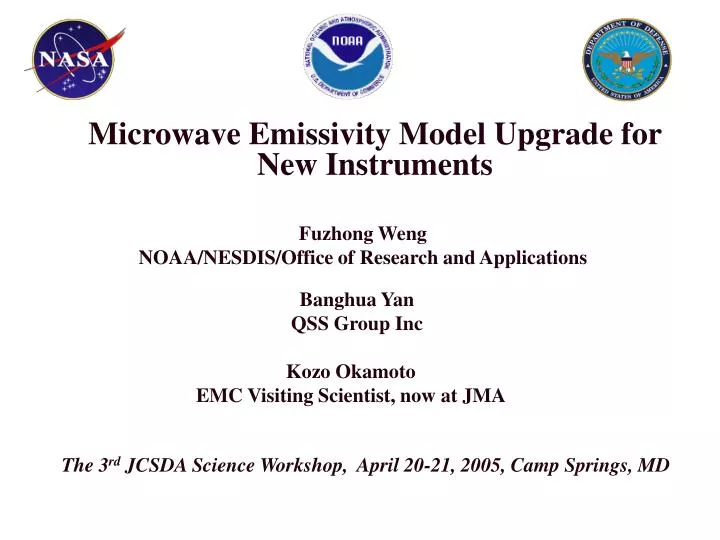 microwave emissivity model upgrade for new instruments