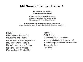 mit neuen energien heizen