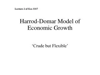 Harrod-Domar Model of Economic Growth