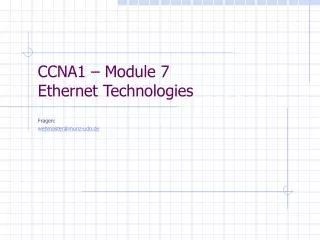ccna1 module 7 ethernet technologies