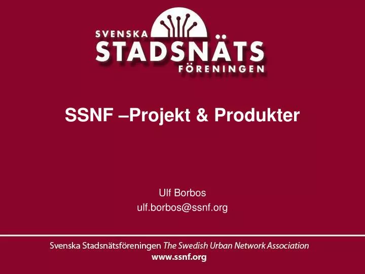 ssnf projekt produkter