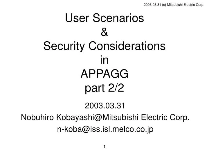user scenarios security considerations in appagg part 2 2
