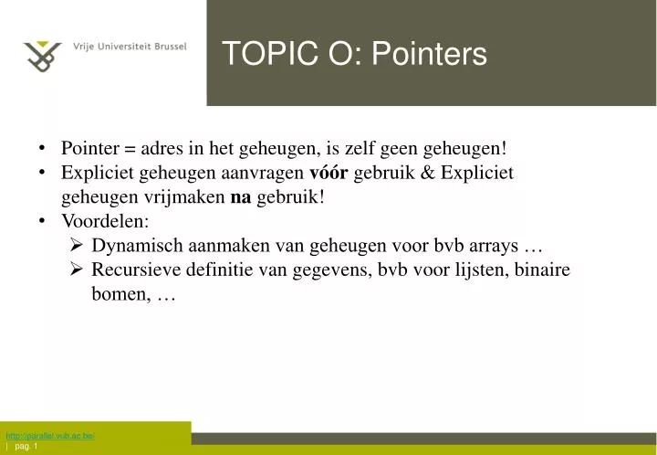 topic o pointers