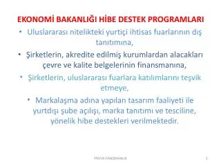 ekonom bakanli i h be destek programlari