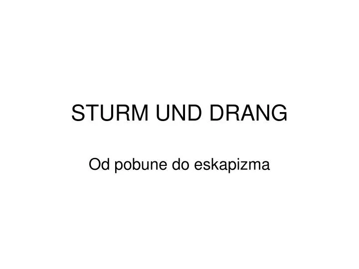 sturm und drang