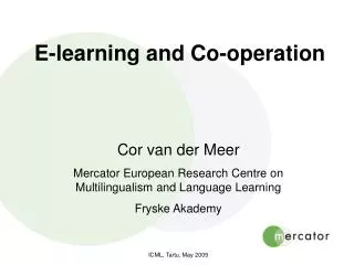 E-learning and Co-operation