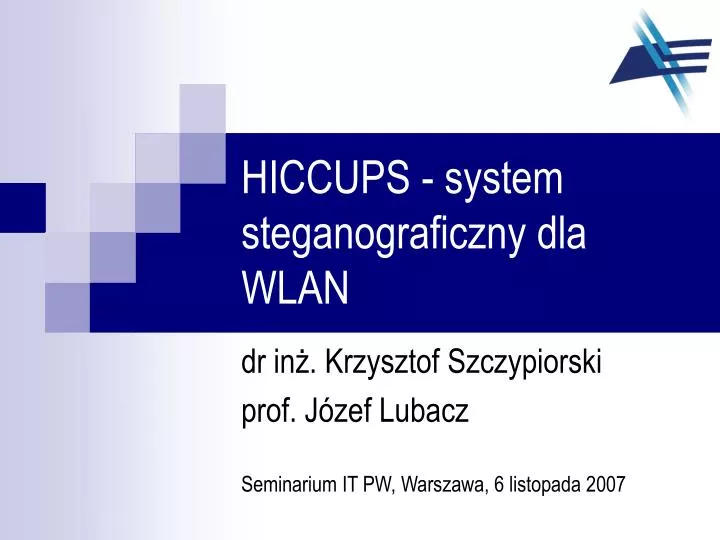 hiccups system steganograficzny dla wlan